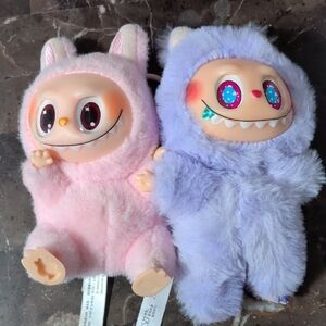 (2) Pop Mart Labubu plush collectible toys